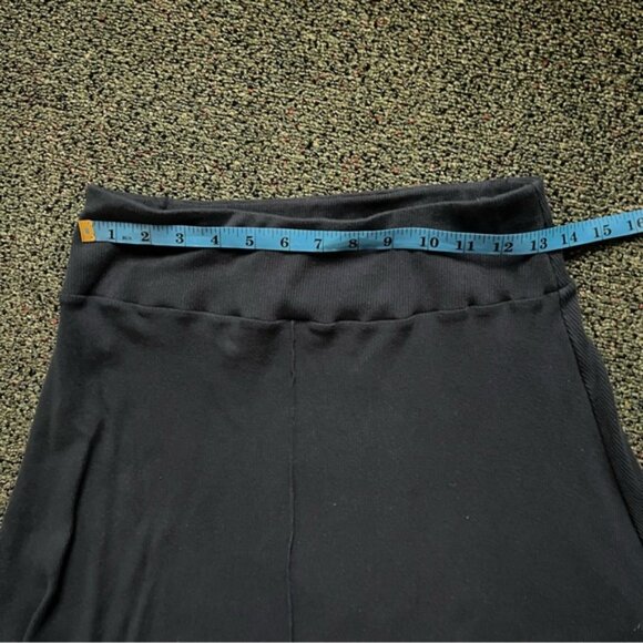 Navy Blue Ribbed 94% Cotton A-Line High-Waist Maxi Stretch Casual Modest Skirt S - Picture 14 of 16